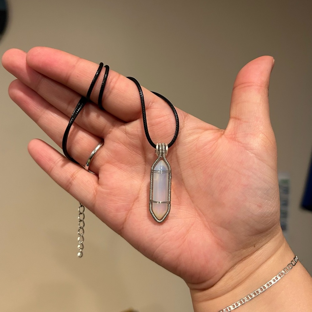 Opalite Hand Wire Wrapped Pendant